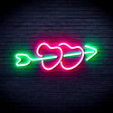 advpro-hearts-with-arrow-ultra-bright-led-neon-sign-fnu0200 - Green & Pink