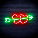 advpro-hearts-with-arrow-ultra-bright-led-neon-sign-fnu0200 - Green & Red