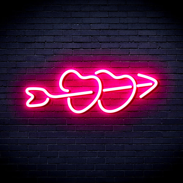 advpro-hearts-with-arrow-ultra-bright-led-neon-sign-fnu0200 - Pink