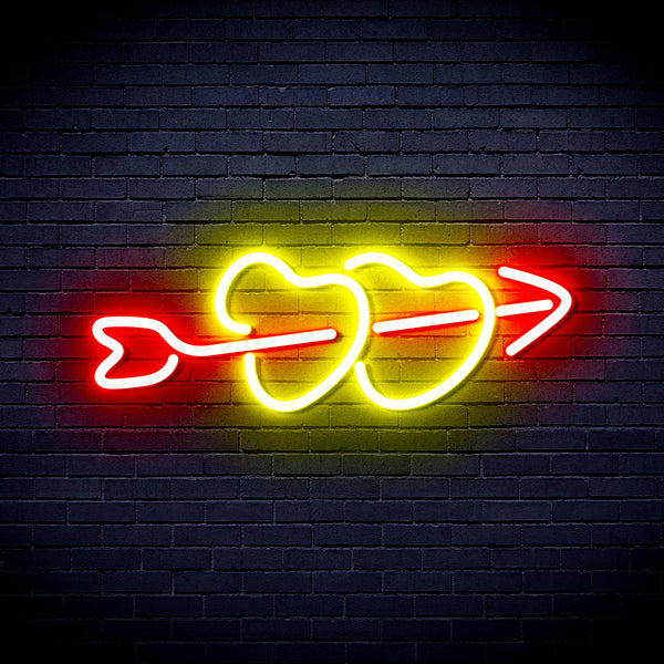 advpro-hearts-with-arrow-ultra-bright-led-neon-sign-fnu0200 - Red & Yellow