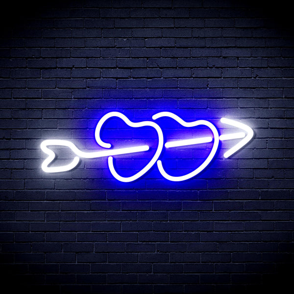 advpro-hearts-with-arrow-ultra-bright-led-neon-sign-fnu0200 - White & Blue