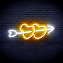 advpro-hearts-with-arrow-ultra-bright-led-neon-sign-fnu0200 - White & Golden Yellow