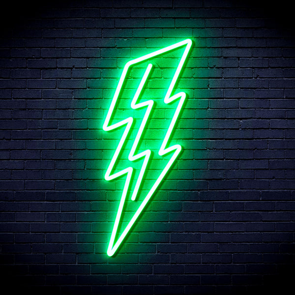 advpro-lighting-bolt-ultra-bright-led-neon-sign-fnu0206 - Green