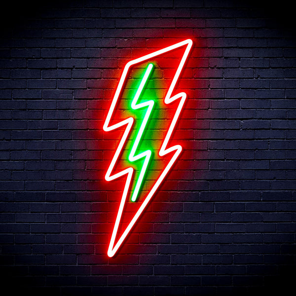 advpro-lighting-bolt-ultra-bright-led-neon-sign-fnu0206 - Green & Red