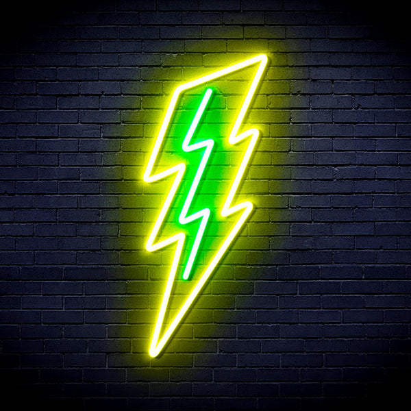 advpro-lighting-bolt-ultra-bright-led-neon-sign-fnu0206 - Green & Yellow