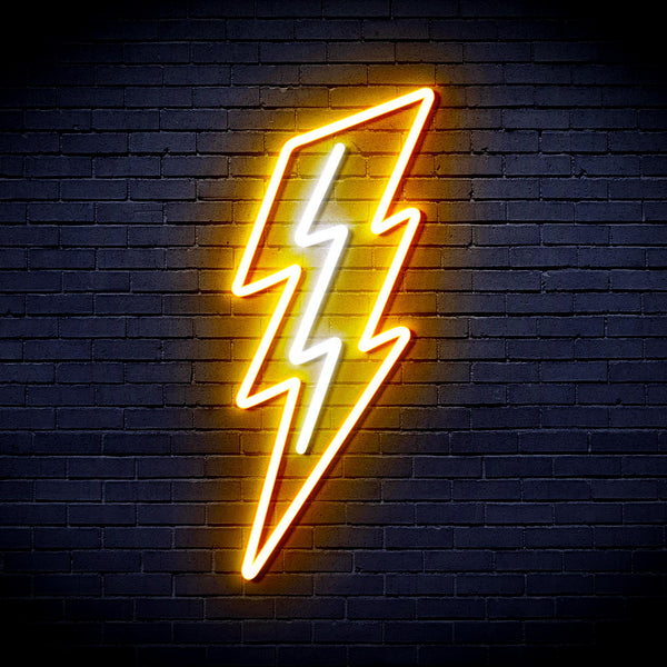 advpro-lighting-bolt-ultra-bright-led-neon-sign-fnu0206 - White & Golden Yellow