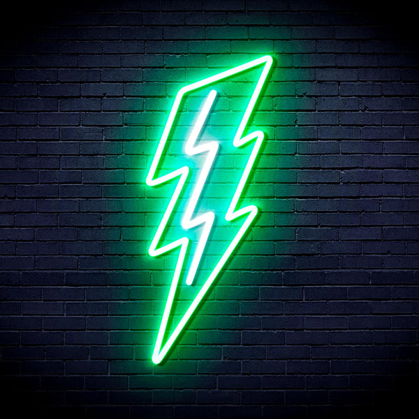 advpro-lighting-bolt-ultra-bright-led-neon-sign-fnu0206 - White & Green