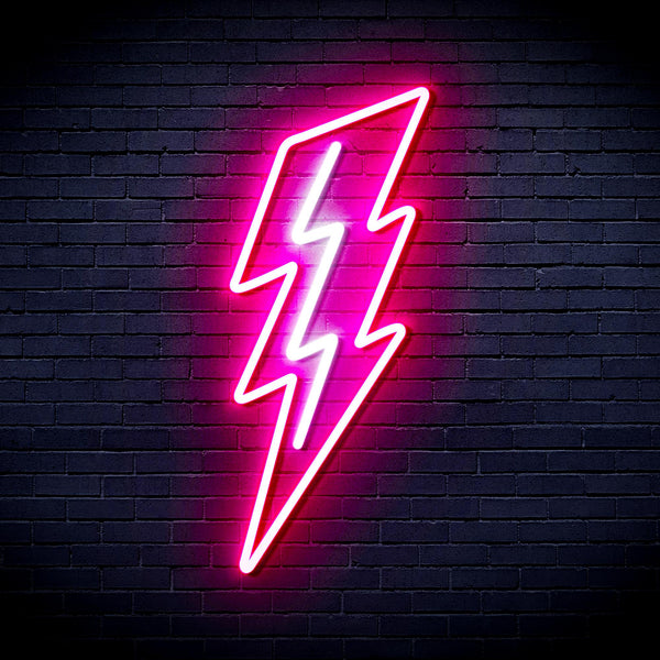 advpro-lighting-bolt-ultra-bright-led-neon-sign-fnu0206 - White & Pink