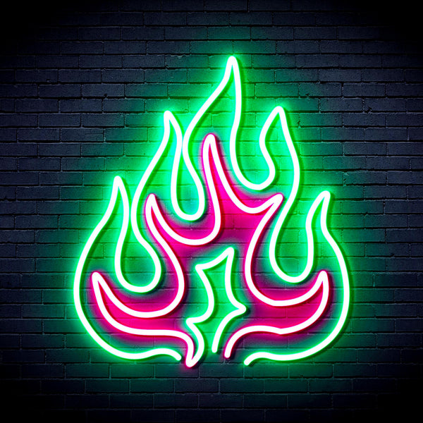 advpro-flame-ultra-bright-led-neon-sign-fnu0208 - Green & Pink