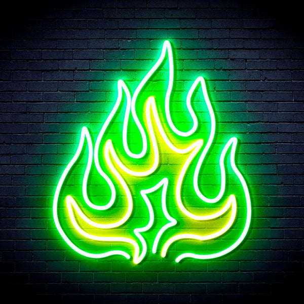advpro-flame-ultra-bright-led-neon-sign-fnu0208 - Green & Yellow