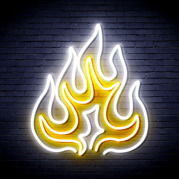 advpro-flame-ultra-bright-led-neon-sign-fnu0208 - White & Golden Yellow