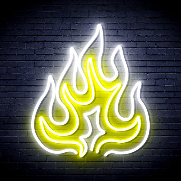 advpro-flame-ultra-bright-led-neon-sign-fnu0208 - White & Yellow
