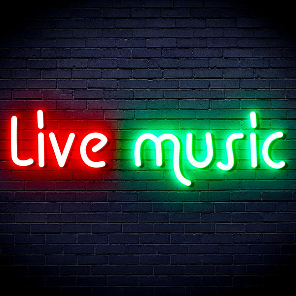 advpro-live-music-ultra-bright-led-neon-sign-fnu0209 - Green & Red