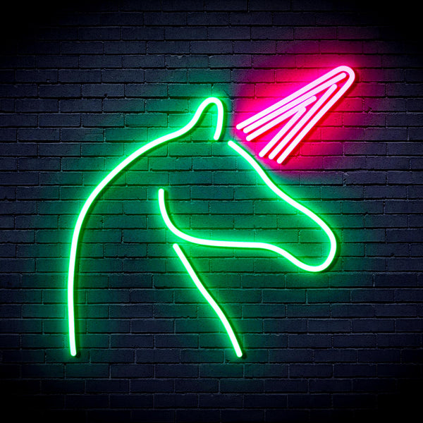 advpro-unicorn-ultra-bright-led-neon-sign-fnu0213 - Green & Pink
