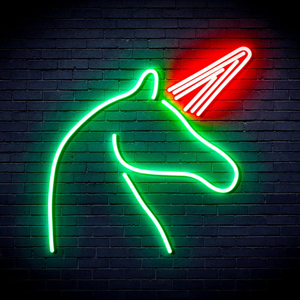 advpro-unicorn-ultra-bright-led-neon-sign-fnu0213 - Green & Red