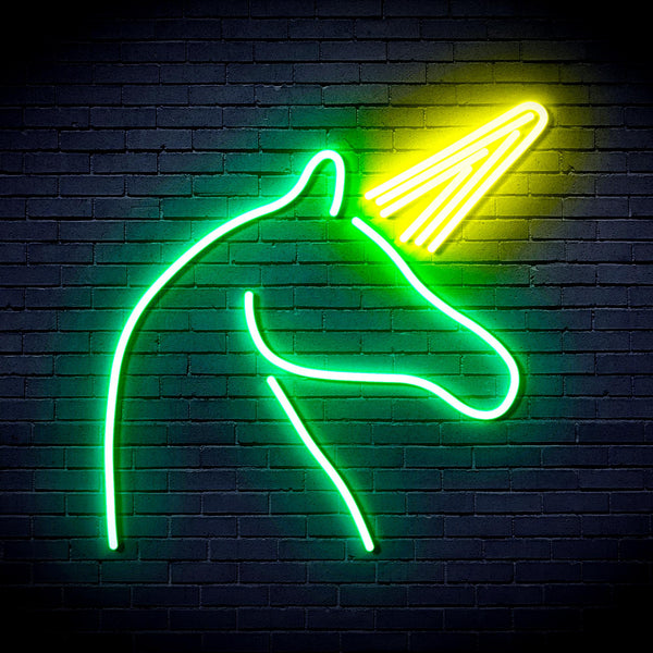 advpro-unicorn-ultra-bright-led-neon-sign-fnu0213 - Green & Yellow