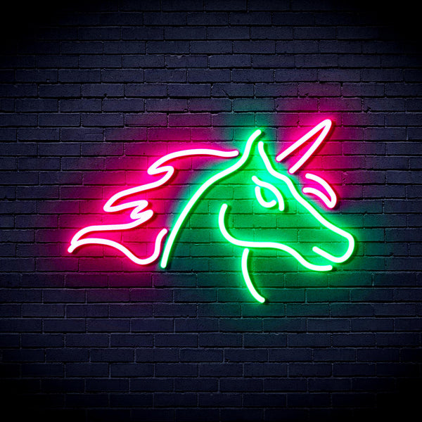 advpro-unicorn-ultra-bright-led-neon-sign-fnu0214 - Green & Pink