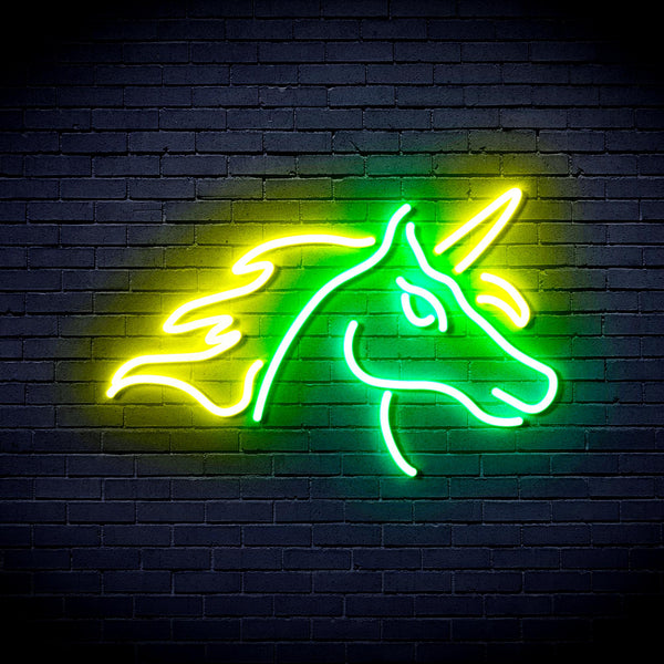 advpro-unicorn-ultra-bright-led-neon-sign-fnu0214 - Green & Yellow