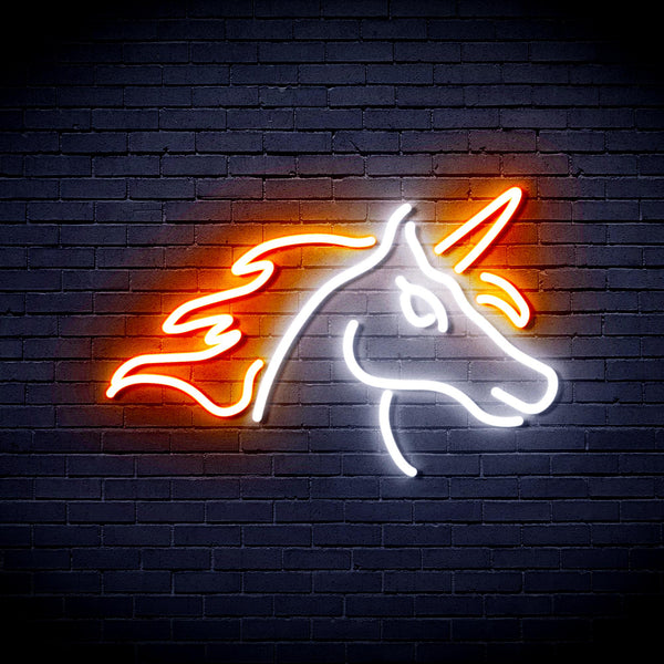 advpro-unicorn-ultra-bright-led-neon-sign-fnu0214 - White & Orange