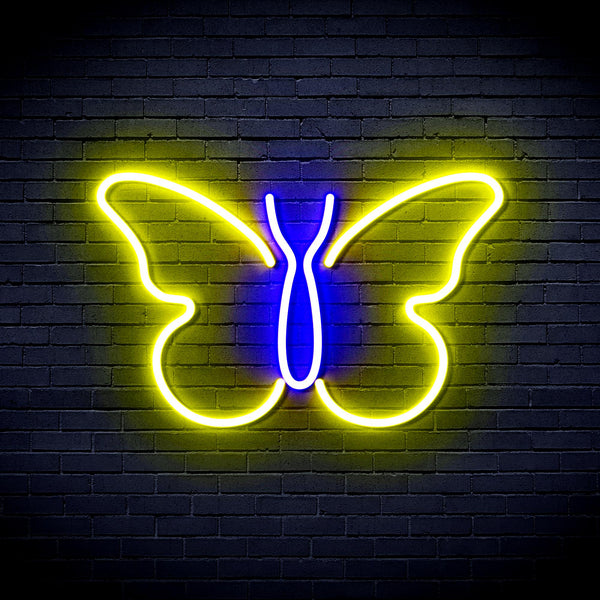 advpro-butterfly-ultra-bright-led-neon-sign-fnu0216 - Blue & Yellow