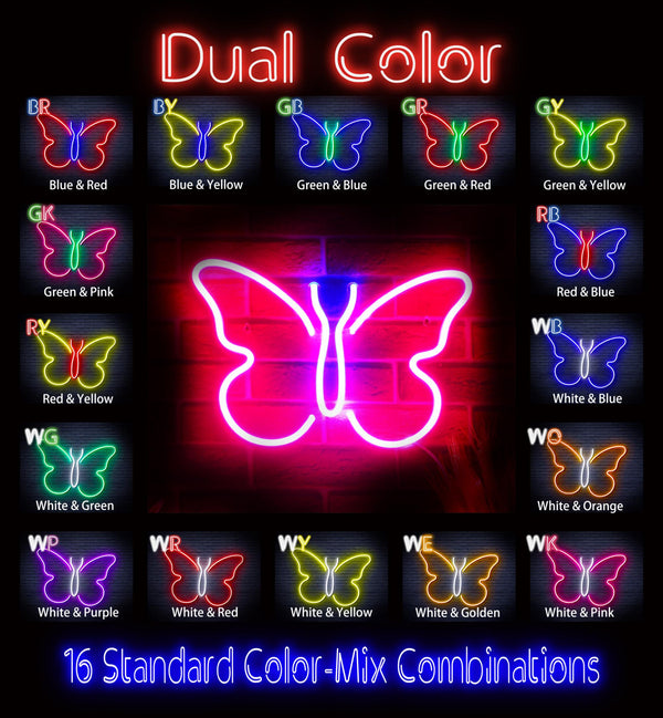 advpro-butterfly-ultra-bright-led-neon-sign-fnu0216 - Dual-Color