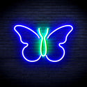advpro-butterfly-ultra-bright-led-neon-sign-fnu0216 - Green & Blue