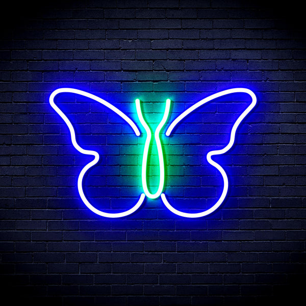 advpro-butterfly-ultra-bright-led-neon-sign-fnu0216 - Green & Blue