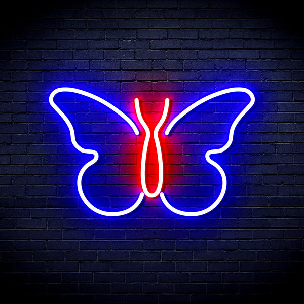 advpro-butterfly-ultra-bright-led-neon-sign-fnu0216 - Red & Blue