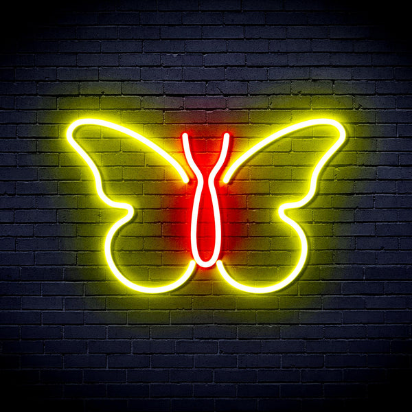 advpro-butterfly-ultra-bright-led-neon-sign-fnu0216 - Red & Yellow