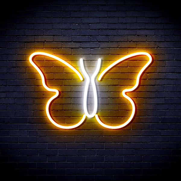 advpro-butterfly-ultra-bright-led-neon-sign-fnu0216 - White & Golden Yellow