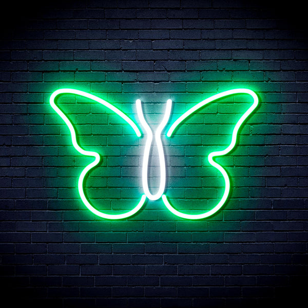 advpro-butterfly-ultra-bright-led-neon-sign-fnu0216 - White & Green