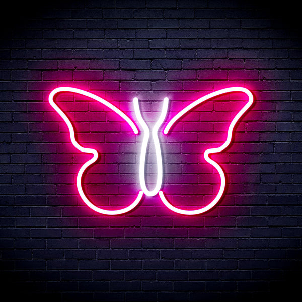 advpro-butterfly-ultra-bright-led-neon-sign-fnu0216 - White & Pink