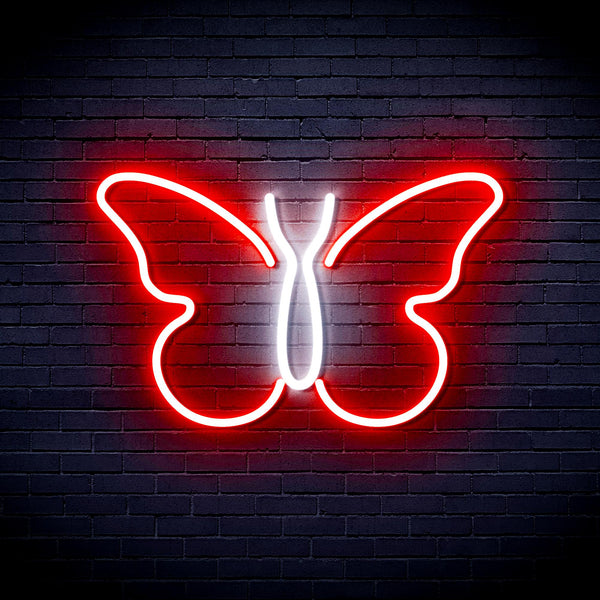 advpro-butterfly-ultra-bright-led-neon-sign-fnu0216 - White & Red