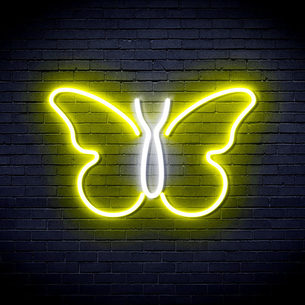 advpro-butterfly-ultra-bright-led-neon-sign-fnu0216 - White & Yellow