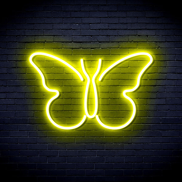 advpro-butterfly-ultra-bright-led-neon-sign-fnu0216 - Yellow