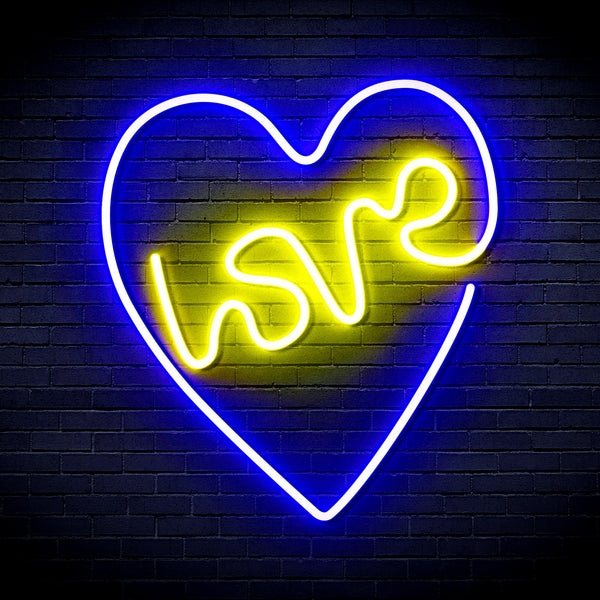 advpro-heart-with-love-ultra-bright-led-neon-sign-fnu0221 - Blue & Yellow