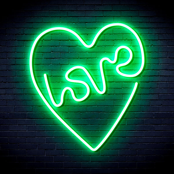 advpro-heart-with-love-ultra-bright-led-neon-sign-fnu0221 - Green