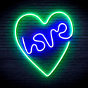 advpro-heart-with-love-ultra-bright-led-neon-sign-fnu0221 - Green & Blue