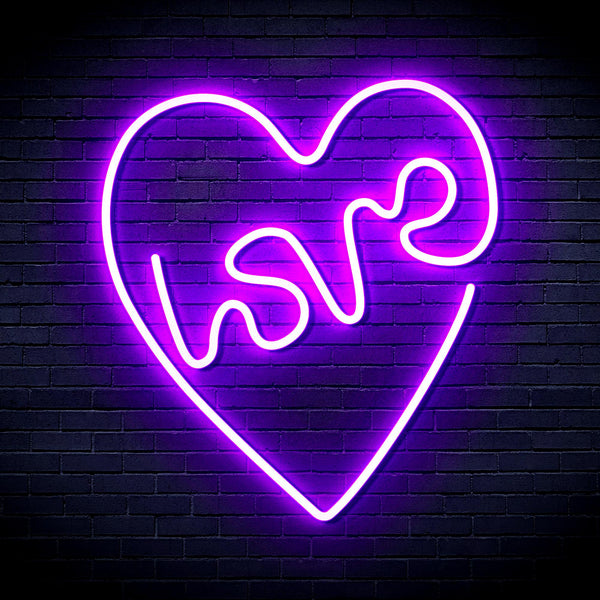 advpro-heart-with-love-ultra-bright-led-neon-sign-fnu0221 - Purple