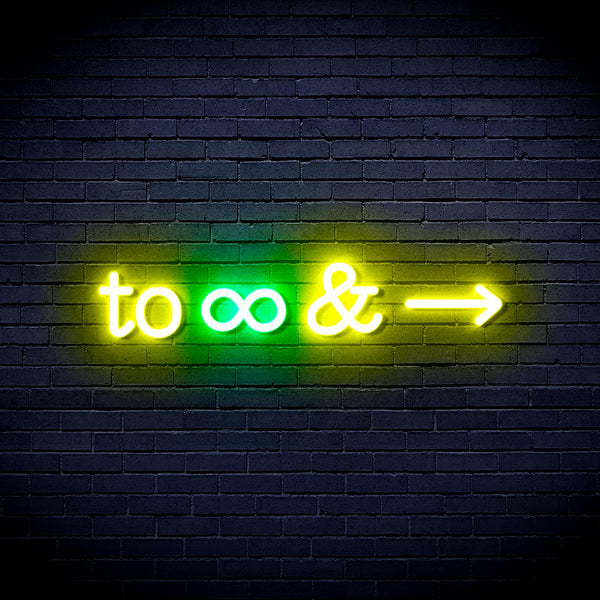 advpro-to-infinity-ultra-bright-led-neon-sign-fnu0226 - Green & Yellow