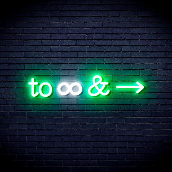 advpro-to-infinity-ultra-bright-led-neon-sign-fnu0226 - White & Green