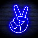advpro-hand-showing-v-sign-ultra-bright-led-neon-sign-fnu0231 - Blue