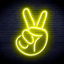 advpro-hand-showing-v-sign-ultra-bright-led-neon-sign-fnu0231 - Yellow