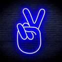advpro-hand-show-v-sign-ultra-bright-led-neon-sign-fnu0232 - Blue
