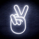 advpro-hand-show-v-sign-ultra-bright-led-neon-sign-fnu0232 - White