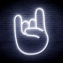 advpro-rock-on-hand-sign-ultra-bright-led-neon-sign-fnu0233 - White