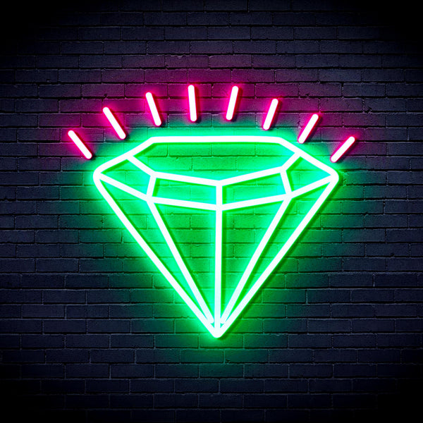 advpro-diamond-ultra-bright-led-neon-sign-fnu0235 - Green & Pink