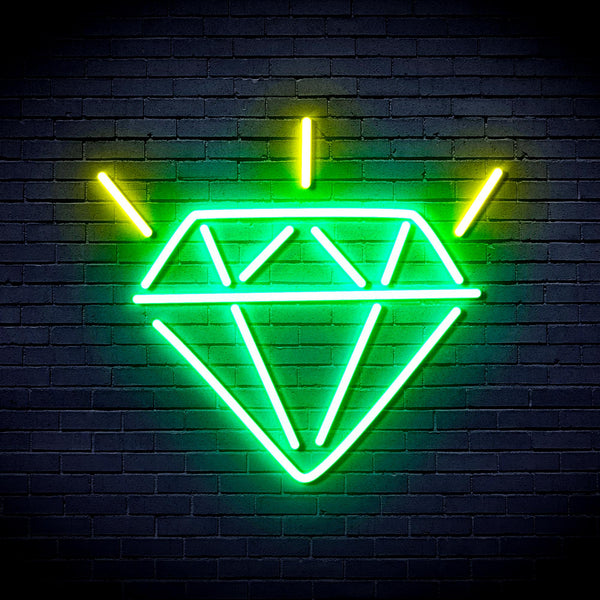 advpro-diamond-ultra-bright-led-neon-sign-fnu0236 - Green & Yellow