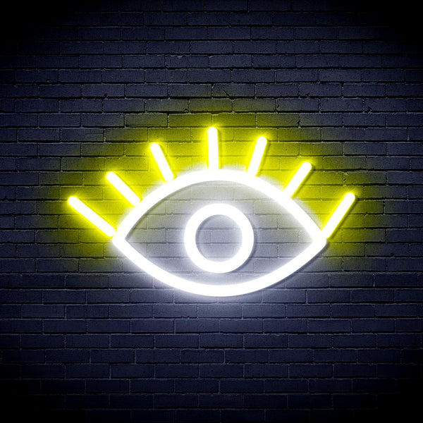 advpro-eye-ultra-bright-led-neon-sign-fnu0237 - White & Yellow