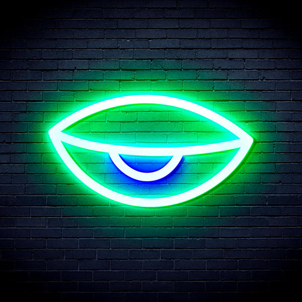 advpro-sleepy-eye-ultra-bright-led-neon-sign-fnu0238 - Green & Blue